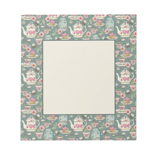 Vintages Tee-Party Notizblock (Vorderseite)