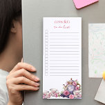 Vintages Tee-Party Personalisiert zu führen Magnetischer Notizblock<br><div class="desc">So erstellen Sie eine Liste,  um Ihren Namen zu personalisieren. Dieses Aquarell-Design hat ein Vintages Tee-Party-Design mit Teekanne,  Teebechern und rosa Rosen. Das Notizblock ist als Liste konzipiert und verfügt über vordefinierte Linien und Checkboxen,  um die Listen in einwandfreiem Arbeitszustand behalten.</div>