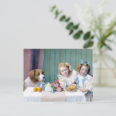 Vintages Tee-Party Postkarte (Stehend Vorderseite)