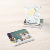 Vintages Tee-Party Rechteckiger Pappuntersetzer (Vor Ort)