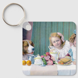 Vintages Tee-Party Schlüsselanhänger