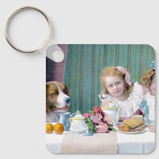 Vintages Tee-Party Schlüsselanhänger (Vorderseite)