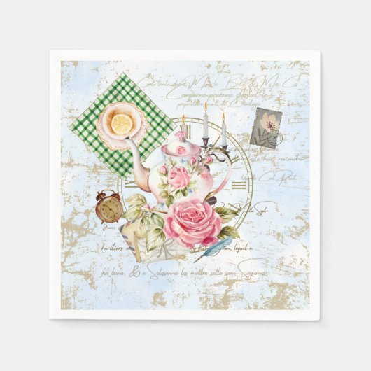 Vintages Tee-Party Serviette (Vorderseite)