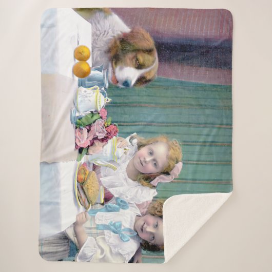 Vintages Tee-Party Sherpadecke (Vorderseite)