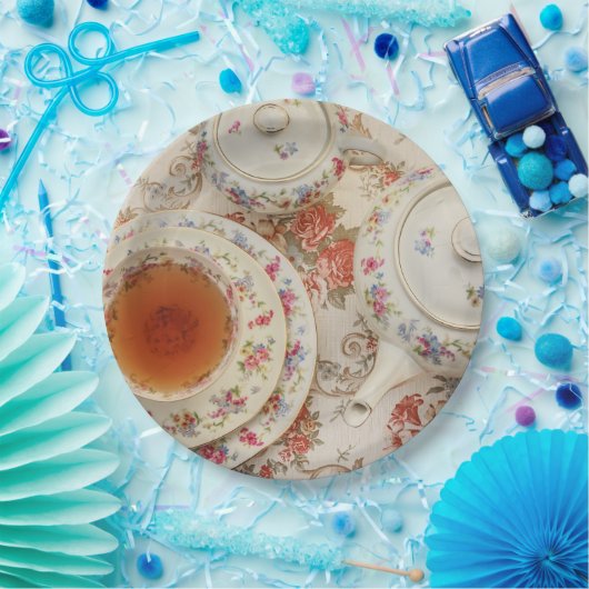 Vintages Tee-Party-WegwerfpapierTeller Pappteller (Party)