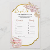 Vintages Tee-Party Wie alt waren die Elternspiele? (Vorderseite)