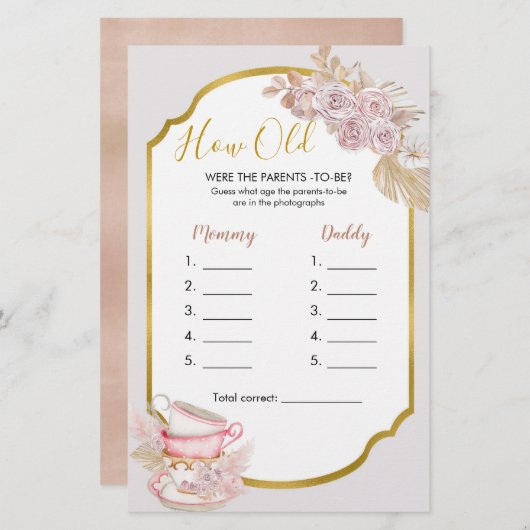 Vintages Tee-Party Wie alt waren die Elternspiele? (Vorne/Hinten)