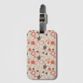 Vintages Teezeitmuster Gepäckanhänger (Vorderseite Vertikal)