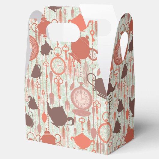 Vintages Teezeitmuster Geschenkschachtel (Geöffnet)