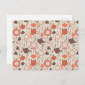 Vintages Teezeitmuster Postkarte (Vorne/Hinten)