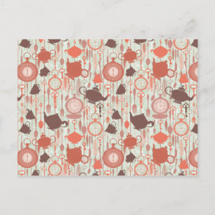 Vintages Teezeitmuster Postkarte