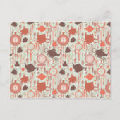 Vintages Teezeitmuster Postkarte (Vorderseite)