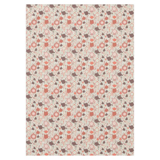 Vintages Teezeitmuster Tischdecke (Vorderseite)