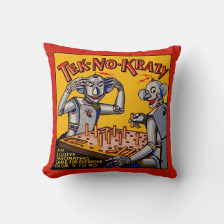 Vintages "Tek-No-Krazy" Robot Game Graphic Pillow Kissen