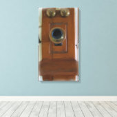 Vintages Telefon auf Leinwand (Insitu (Holzboden))