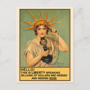 Vintages Telefon Postkarte