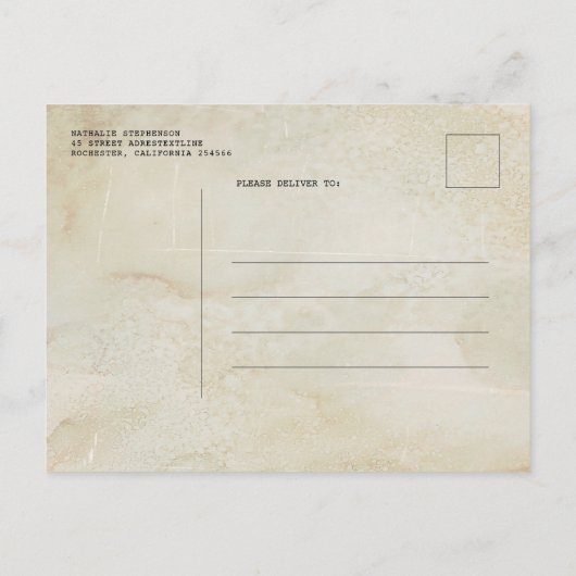 Vintages Telegramm Altes Foto Ankündigungspostkarte (Rückseite)