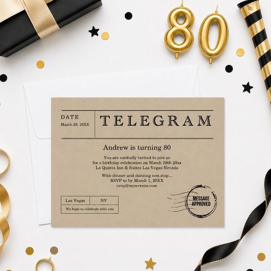 Vintages Telegramm Einladung