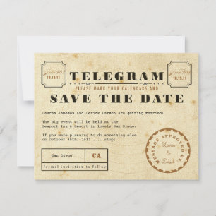 Vintages Telegramm Save the Date