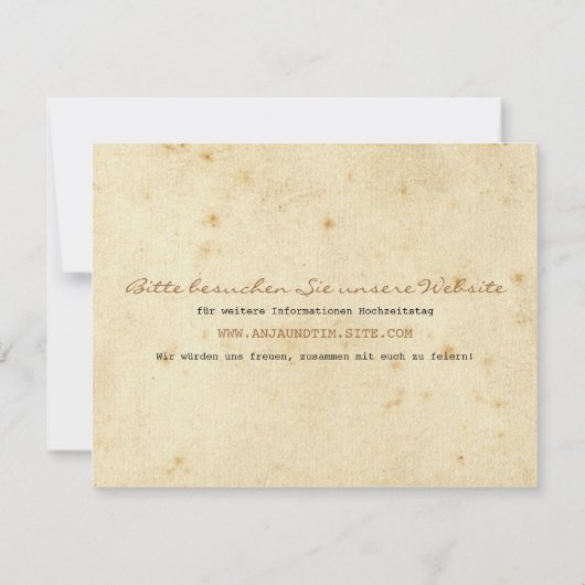 Vintages Telegramm Save the Date (Rückseite)