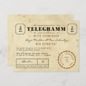 Vintages Telegramm Save the Date (Vorne/Hinten)