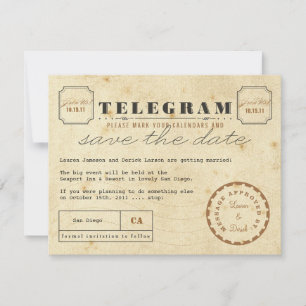 Vintages Telegramm Save the Date