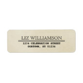 Vintages Telegrammstil-Adressenlabel (Vorne)