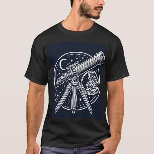 Vintages Telescope Art T-Shirt (Vorderseite)