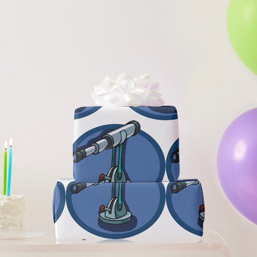 Vintages Teleskop Astronomie-Enthusiast Stargazing Geschenkpapier