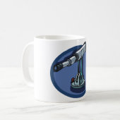 Vintages Teleskop Astronomie-Enthusiast Stargazing Kaffeetasse (Vorderseite Links)