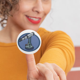 Vintages Teleskop Astronomie-Enthusiast Stargazing Runder Aufkleber