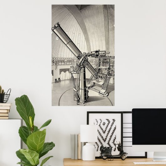 Vintages Teleskop Poster (Heimbüro)