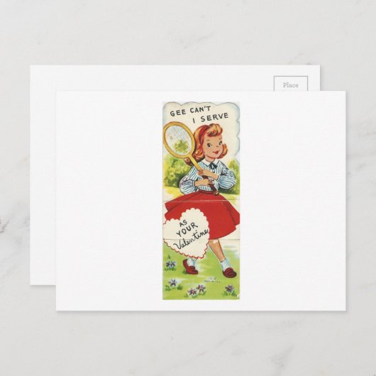 Vintages Tennis Feiertagspostkarte (Vorne/Hinten)