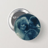 Vintages Tennis, Liebe und Romantik Button (Vorne & Hinten)