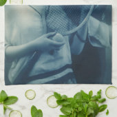 Vintages Tennis, Liebe und Romantik Geschirrtuch (Gefaltet)