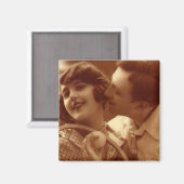 Vintages Tennis, Liebe und Romantik Magnet (Vorderseite/Rückseite)