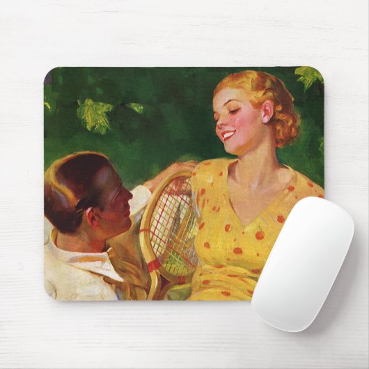Vintages Tennis, Liebe und Romantik Mousepad (Mit Mouse)