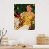 Vintages Tennis, Liebe und Romantik Poster (Küche)