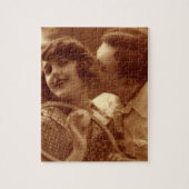 Vintages Tennis, Liebe und Romantik Puzzle (Vertikal)