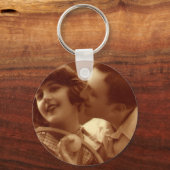 Vintages Tennis, Liebe und Romantik Schlüsselanhänger (Vorderseite)