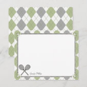 Vintages Tennis-personalisierte flache Einladung (Vorne/Hinten)