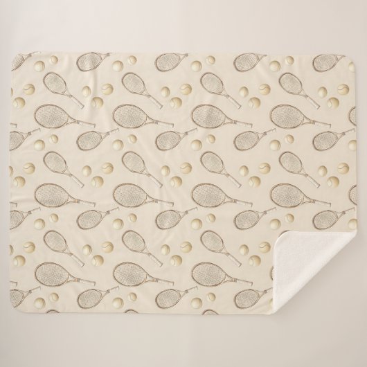 Vintages Tennis Sherpadecke (Vorderseite (Horizontal))