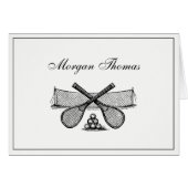 Vintages Tennisnetz, überquerte Racquets, Bälle (Vorderseite (Horizontal))