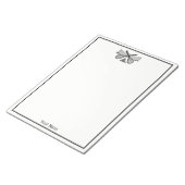 Vintages Tennisnetz, überquerte Racquets, Bälle Notizblock (angewinkelt)