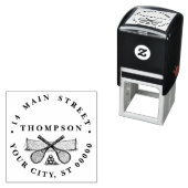 Vintages Tennisnetz, überquerte Racquets, Bälle Permastempel (Beispiel)