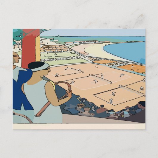 Vintages Tennispaar, Karte oder Einladung hinzufüg (Vorderseite)
