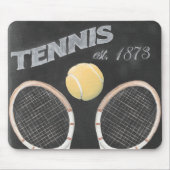 Vintages Tennisplatinendesign Mousepad (Vorne)