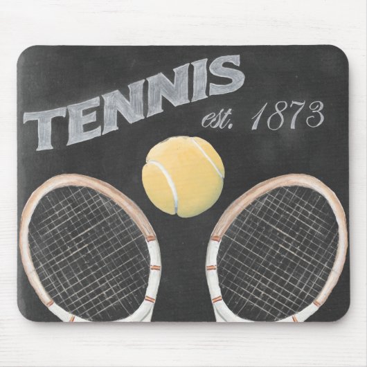Vintages Tennisplatinendesign Mousepad (Vorne)