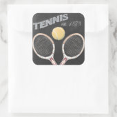 Vintages Tennisplatinendesign Quadratischer Aufkleber (Tasche)