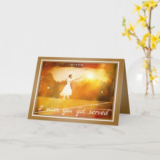 Vintages Tennistrick-Foto Karte (Gelbe Blume)